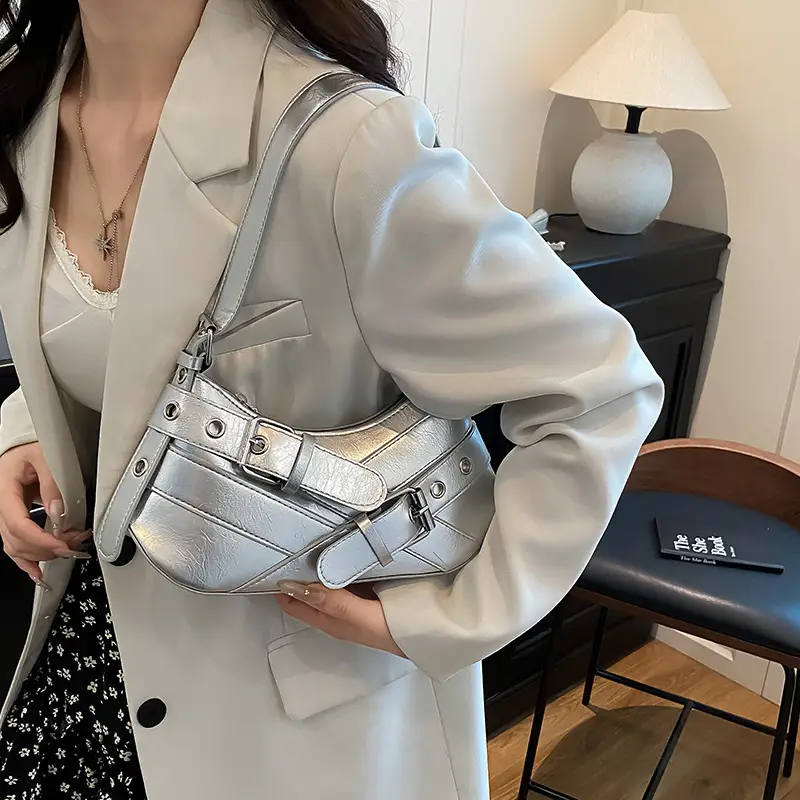 White Leather Shoulder Bag for Women Travel High-End Luxury - Image 6