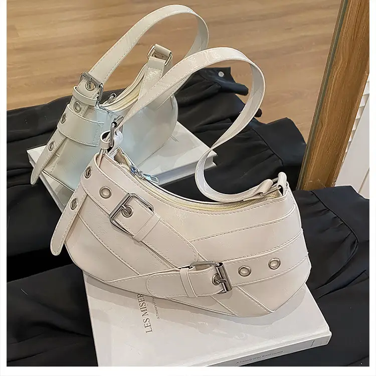 White Leather Shoulder Bag for Women Travel High-End Luxury — feature 14