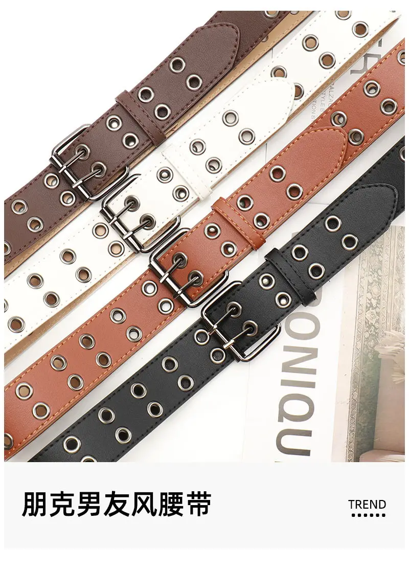 Coffee Metal Double-Pin Buckle Belt for Women — feature 20