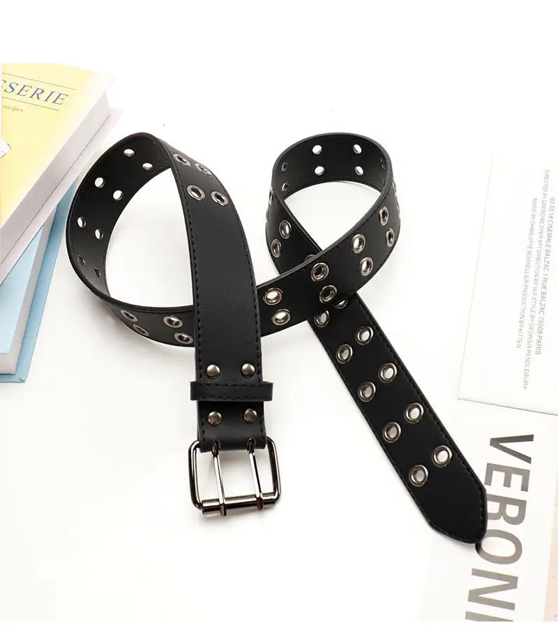 Coffee Metal Double-Pin Buckle Belt for Women — feature 33