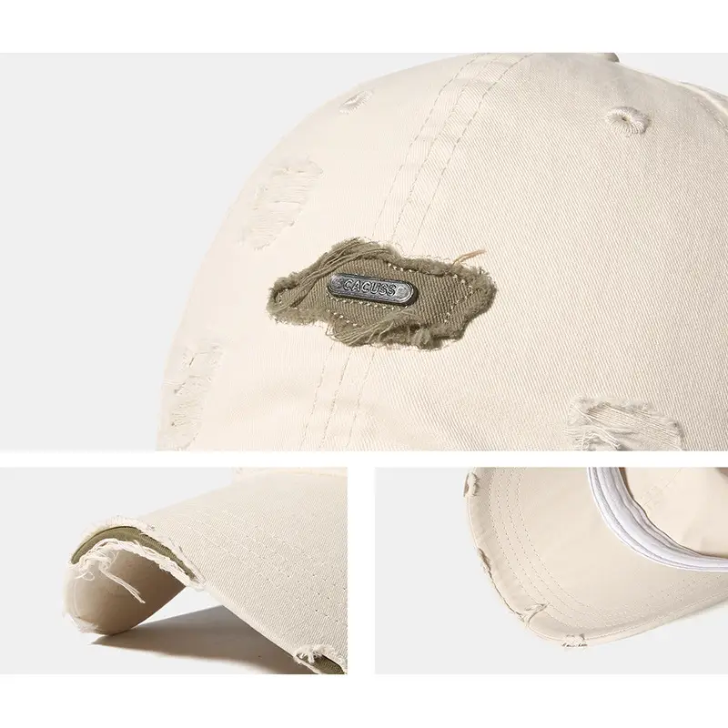 Women Baseball Cap Light Blue Distressed Duckbill Spring - Image 7