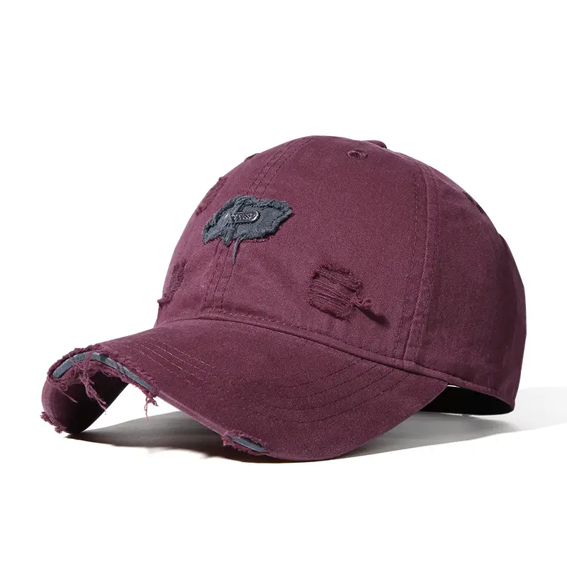 Women Baseball Cap Light Blue Distressed Duckbill Spring - Image 3