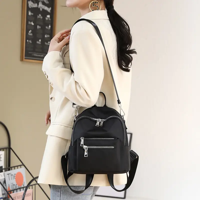 Women's Mini Nylon Backpack Shoulder Bag Lightweight School Travel - Image 10