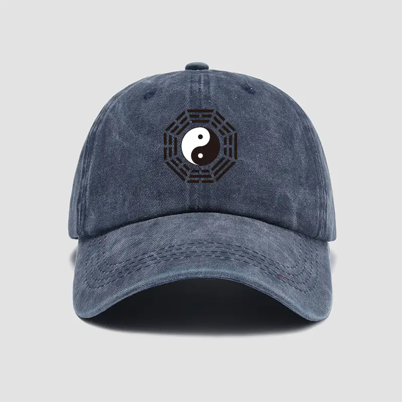 Tai Chi Yin Yang Embroidered Blue Cap - Image 6