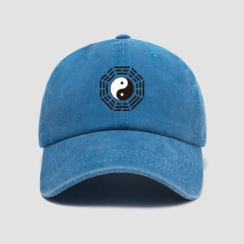 Tai Chi Yin Yang Embroidered Blue Cap - Image 8