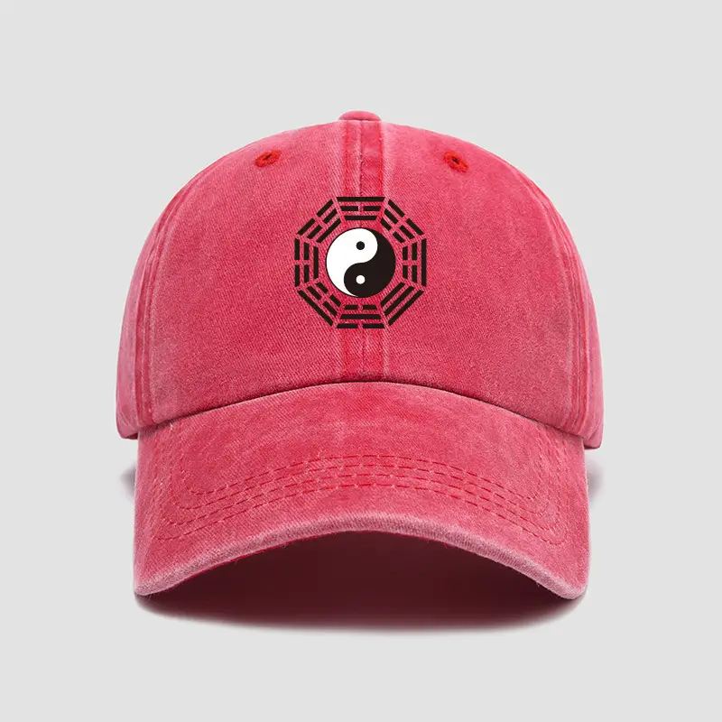 Tai Chi Yin Yang Embroidered Blue Cap - Image 4