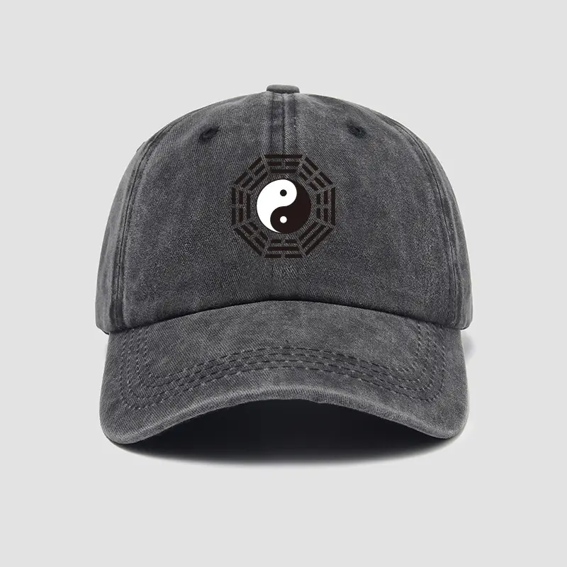 Tai Chi Yin Yang Embroidered Blue Cap - Image 2