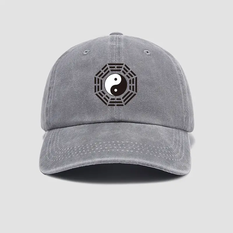 Tai Chi Yin Yang Embroidered Blue Cap - Image 3