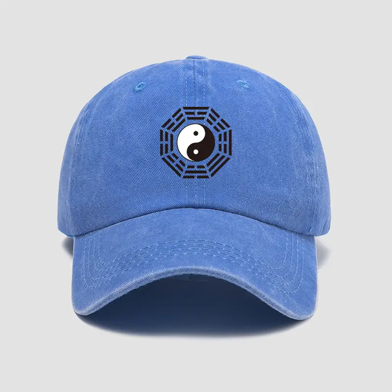 Tai Chi Yin Yang Embroidered Blue Cap - Image 7