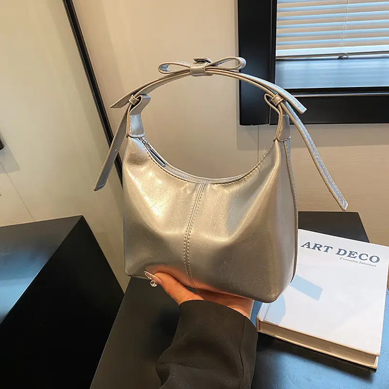 Silver Textured Crossbody Bag for Women 2025 - Image 5
