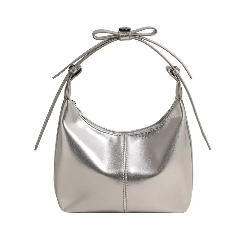 Silver Textured Crossbody Bag for Women 2025 - Image 3