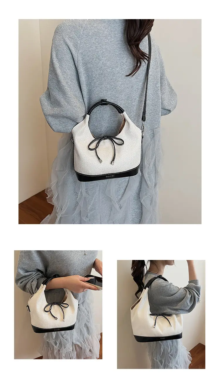 Women's Korean Style Large Tote Bag with Bow Stitching — feature 11