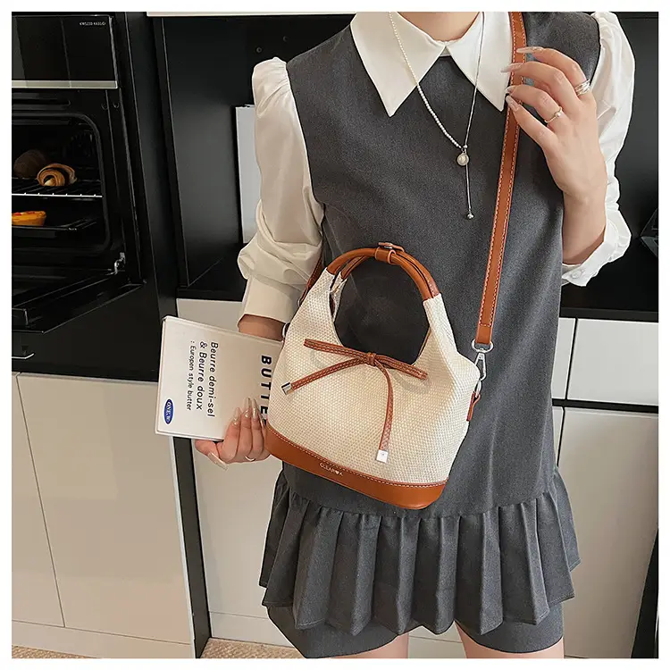 Women's Korean Style Large Tote Bag with Bow Stitching — feature 16