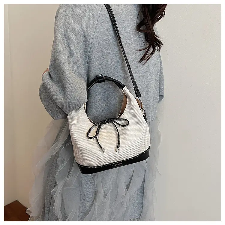 Women's Korean Style Large Tote Bag with Bow Stitching — feature 21