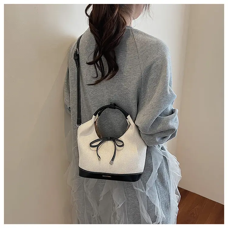 Women's Korean Style Large Tote Bag with Bow Stitching — feature 28