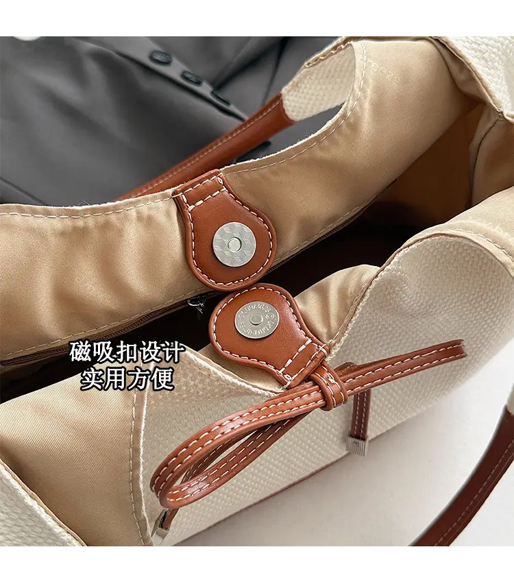 Women's Korean Style Large Tote Bag with Bow Stitching — feature 6