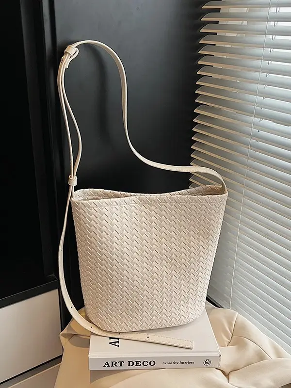 Women Crossbody Bag Light Blue Woven Pattern 2025 - Image 7