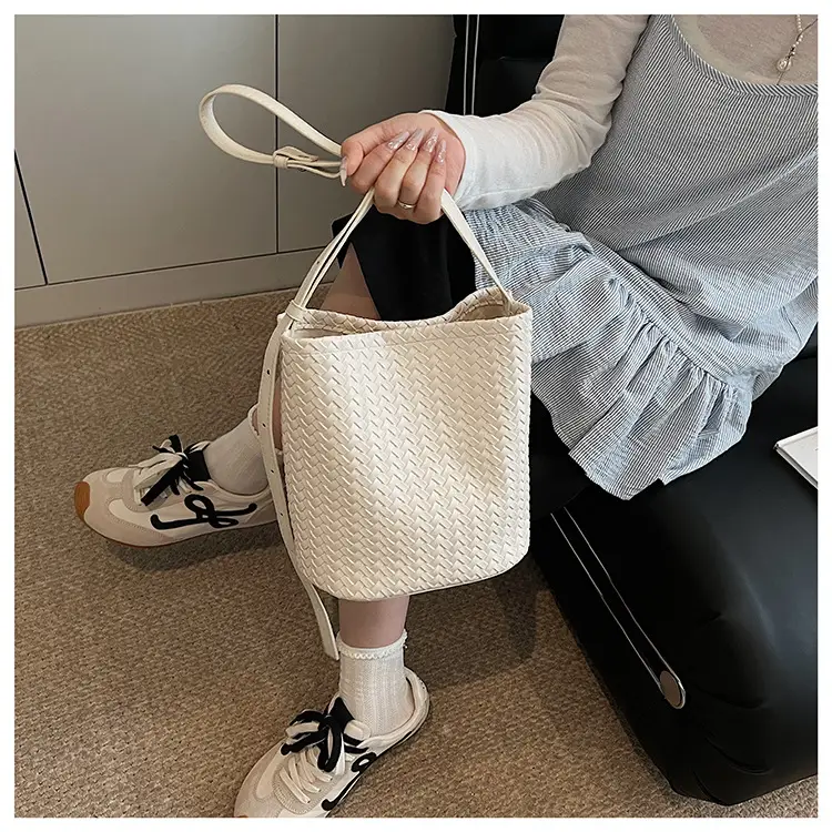 Women Crossbody Bag Light Blue Woven Pattern 2025 — feature 12