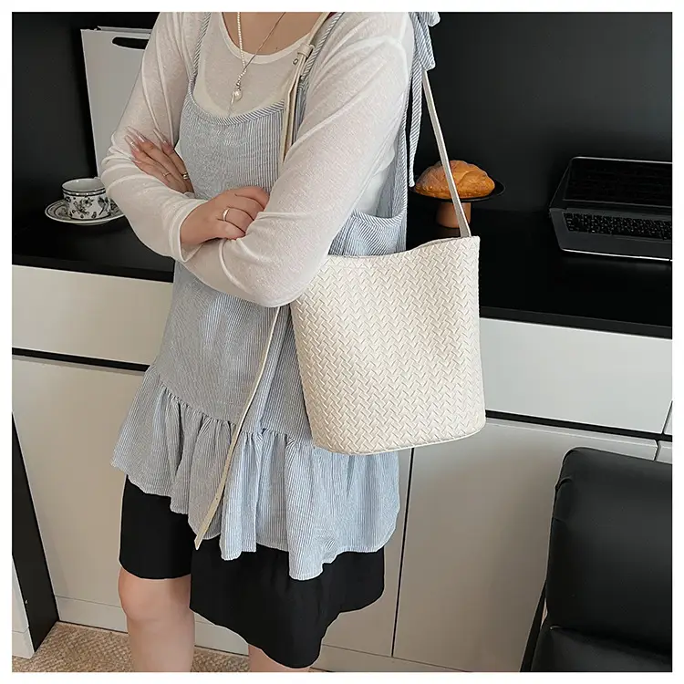 Women Crossbody Bag Light Blue Woven Pattern 2025 — feature 13