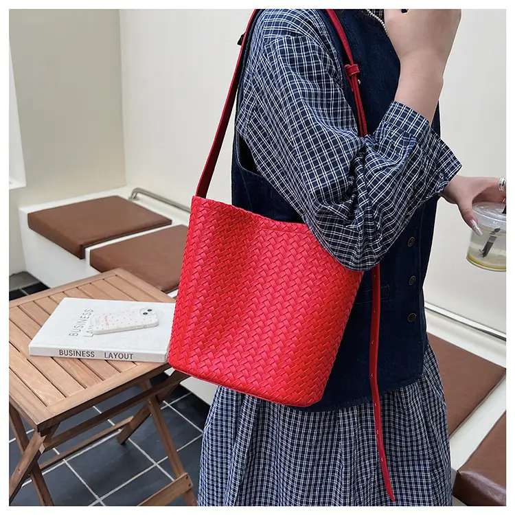 Women Crossbody Bag Light Blue Woven Pattern 2025 — feature 22