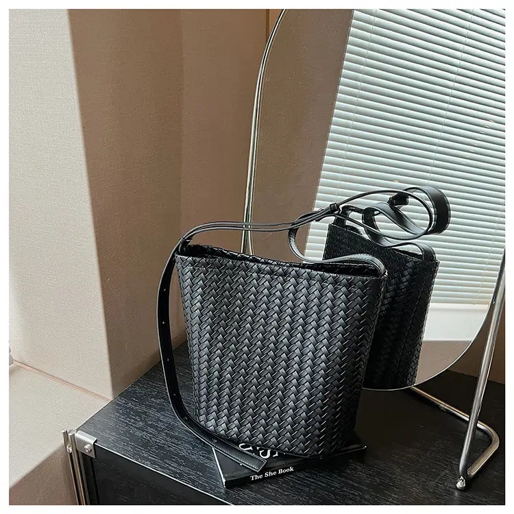 Women Crossbody Bag Light Blue Woven Pattern 2025 — feature 27