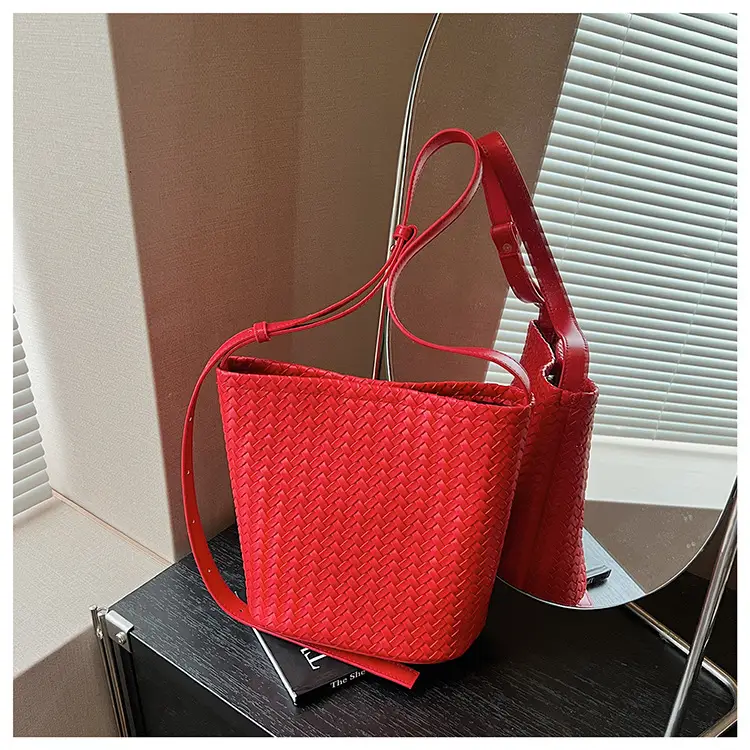 Women Crossbody Bag Light Blue Woven Pattern 2025 — feature 33