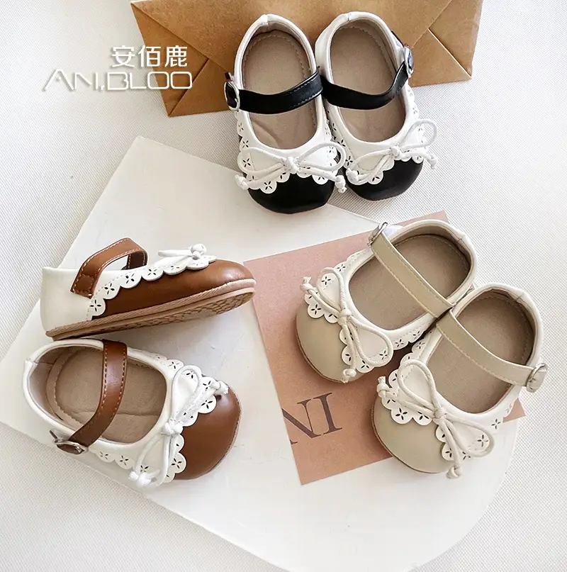 Cross-Border Wholesale Baby Toddler Shoes Soft Sole Baby Girl Pu Shoes Non-Falling Soft Princess Shoes Bow Non-Slip Soft Sole - Image 3