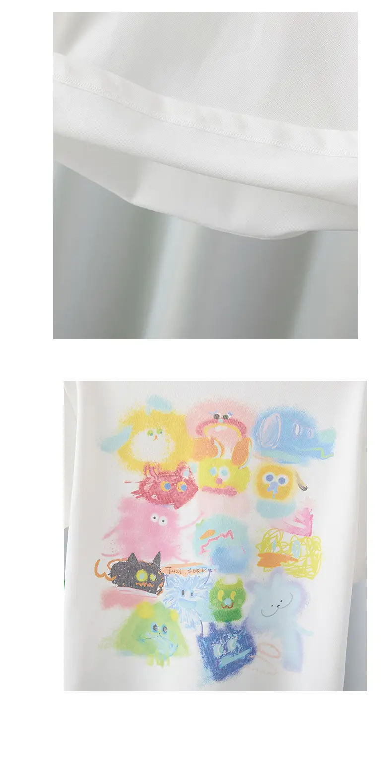 Boys Pure Cotton Cartoon Lapel T-Shirt White — feature 10