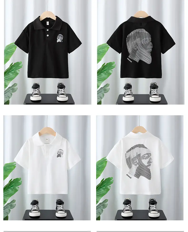 Boys White Graphic Polo Shirt 2025 Kids — feature 3
