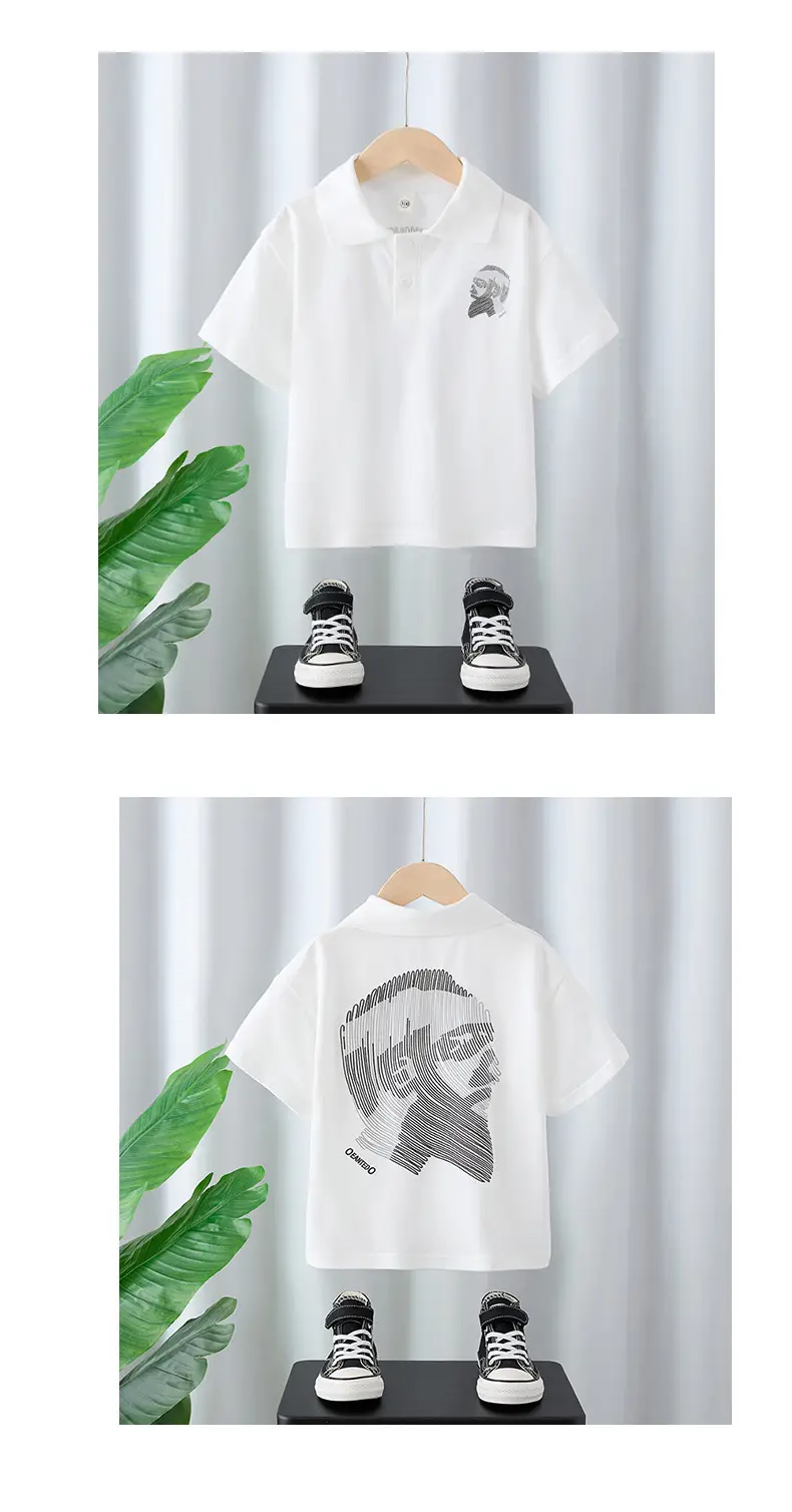 Boys White Graphic Polo Shirt 2025 Kids — feature 8