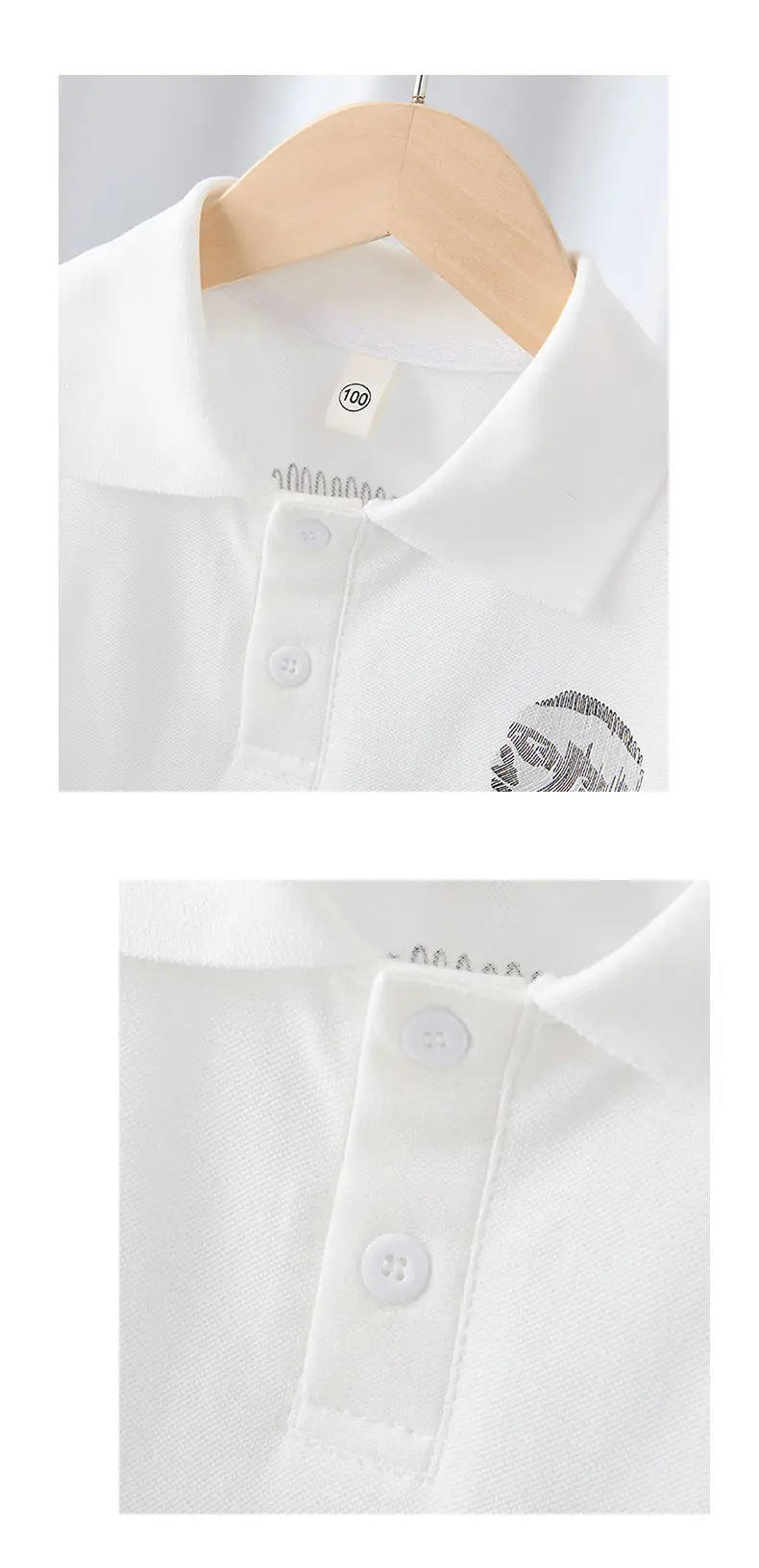 Boys White Graphic Polo Shirt 2025 Kids — feature 9