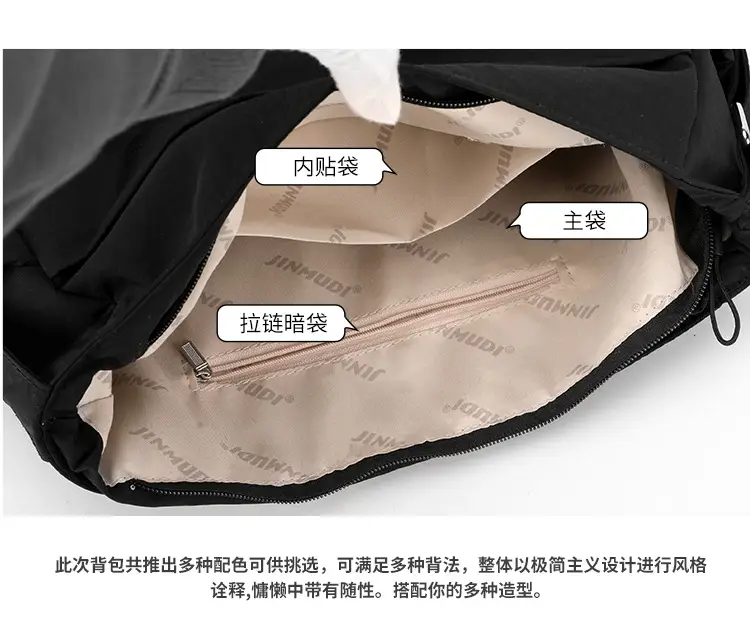 Ultra Lightweight Crossbody Bag Black Waterproof Nylon Multi-Pocket — feature 11