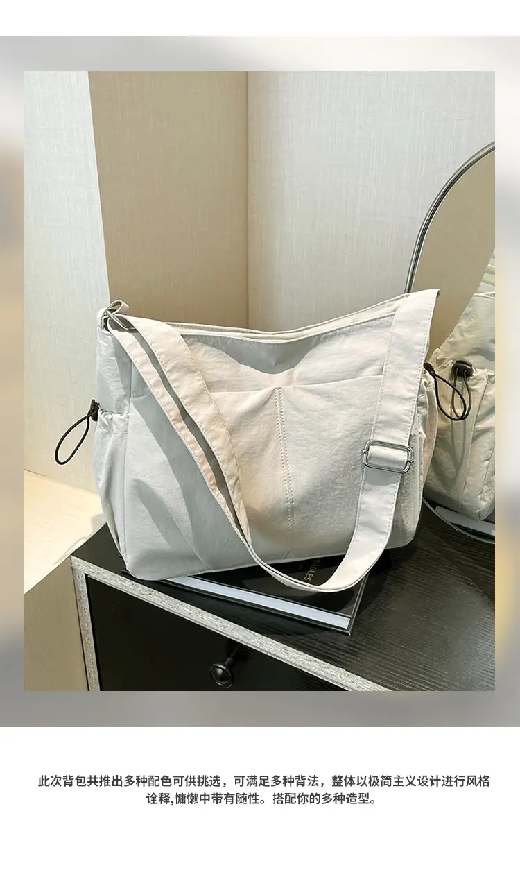Ultra Lightweight Crossbody Bag Black Waterproof Nylon Multi-Pocket — feature 16