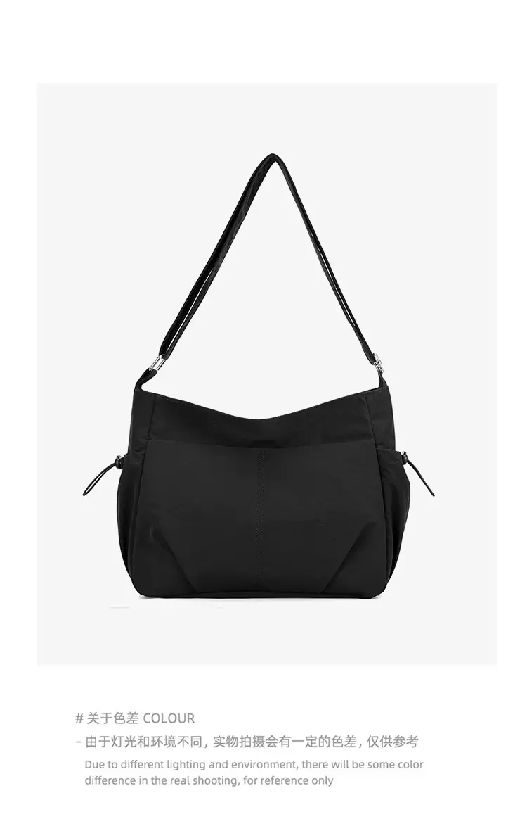 Ultra Lightweight Crossbody Bag Black Waterproof Nylon Multi-Pocket — feature 20