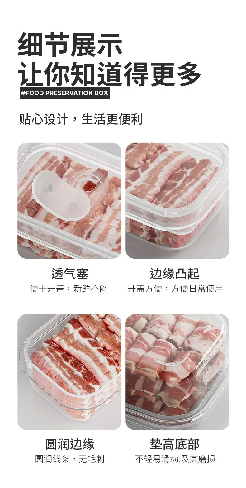 Refrigerator Meat & Veg Storage Boxes Set of 6 — feature 11