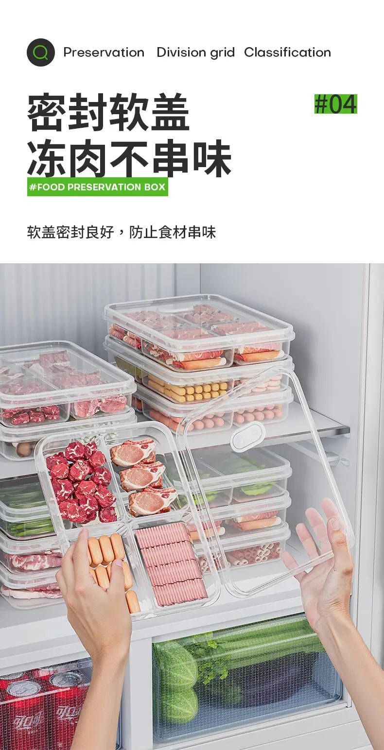 Refrigerator Meat & Veg Storage Boxes Set of 6 — feature 5