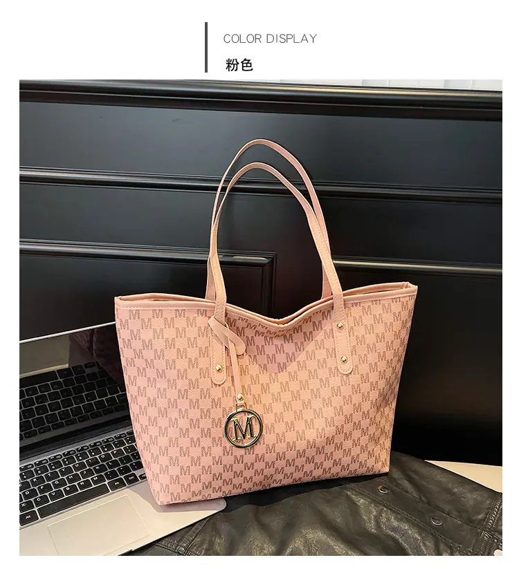 Pink Monogram Shoulder Bag for Women Large Capacity — feature 13