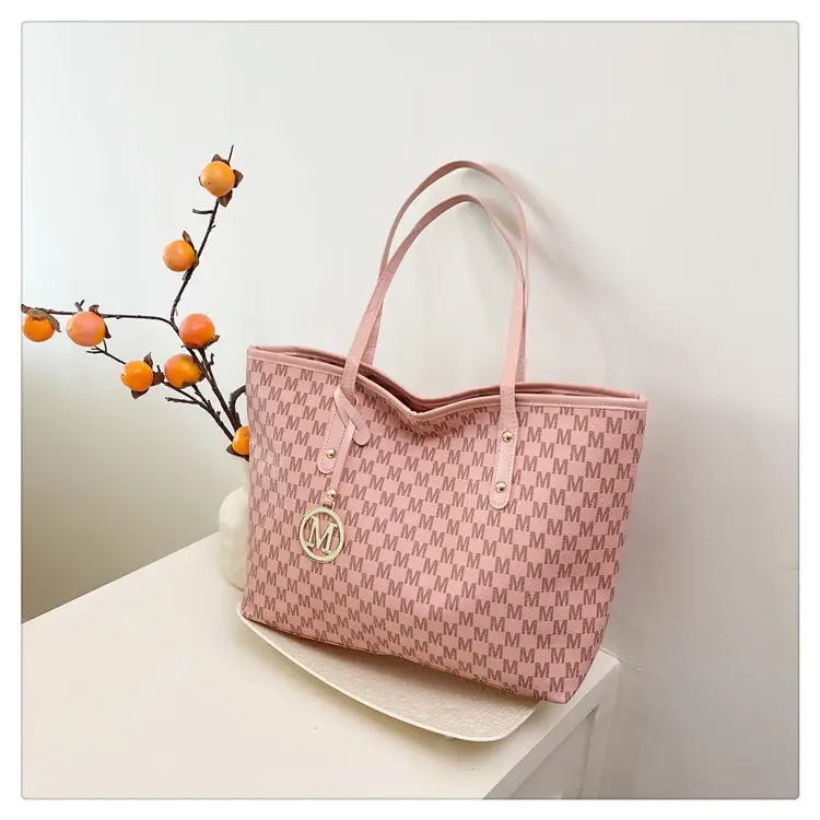 Pink Monogram Shoulder Bag for Women Large Capacity - Image 2