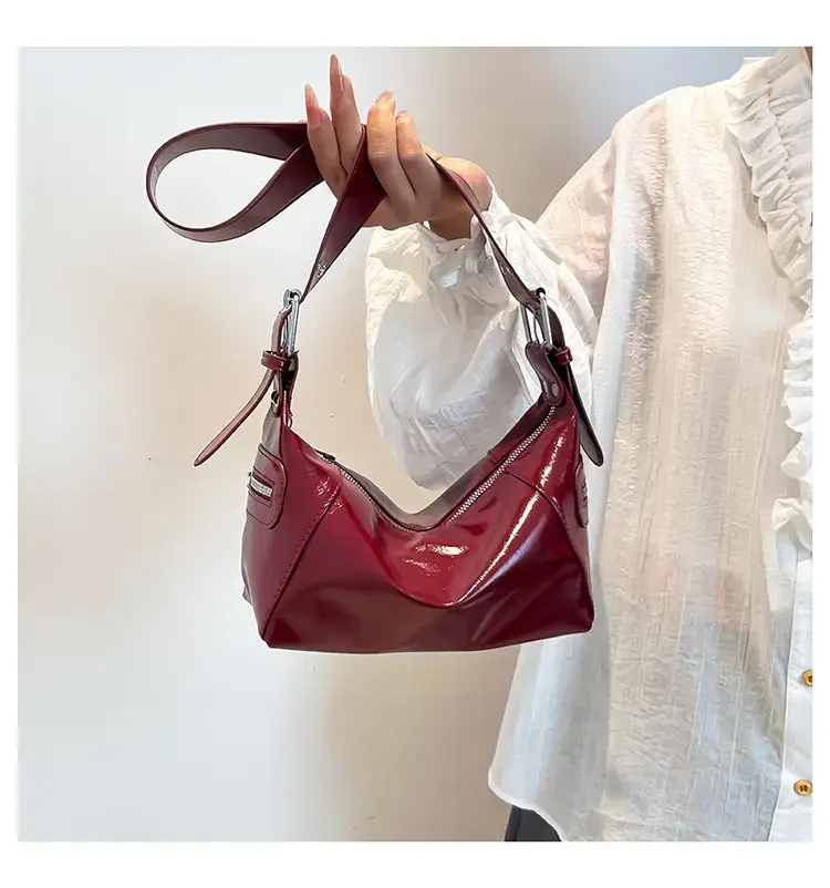 Maroon One-Shoulder Cross Body Tote Bag for Women — feature 10