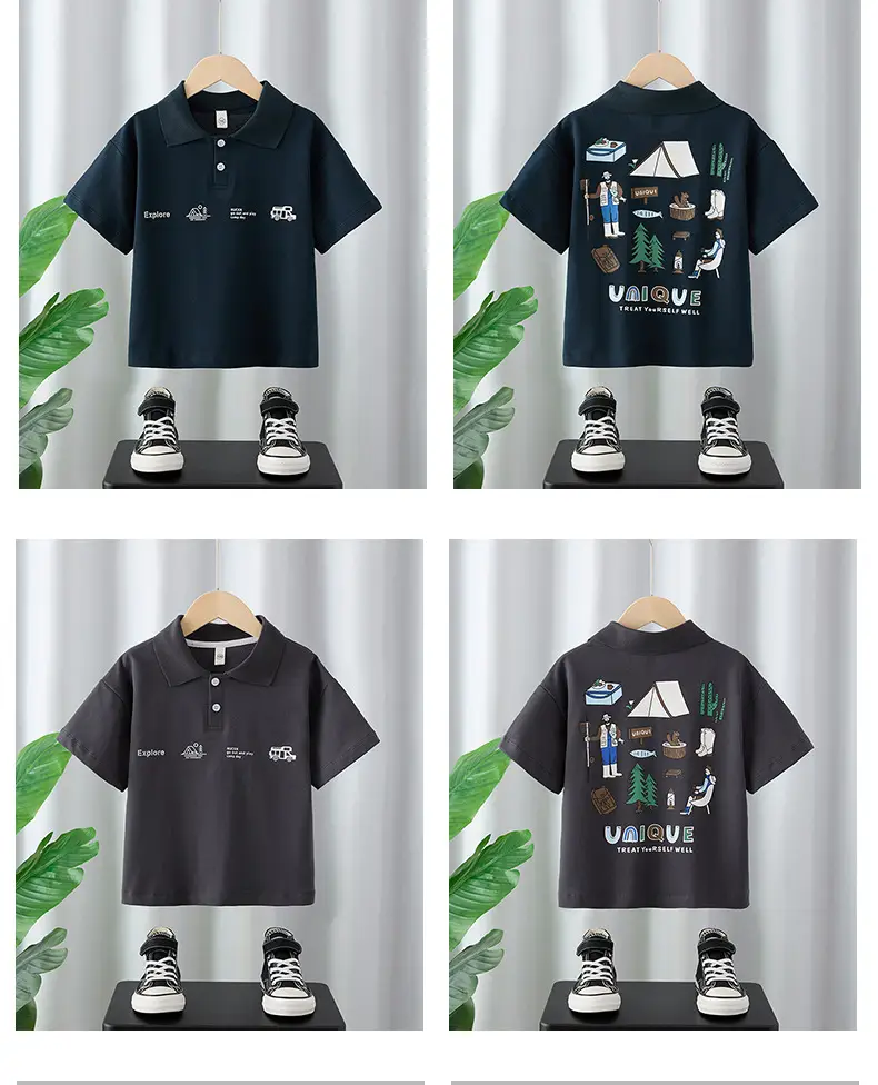 Boys Green Polo T-Shirt 2025 New Kidsren — feature 3