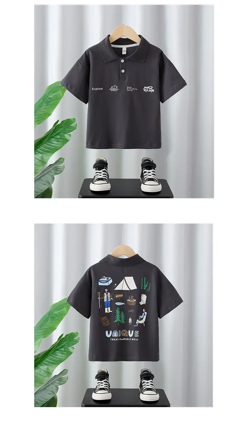 Boys Green Polo T-Shirt 2025 New Kidsren — feature 7