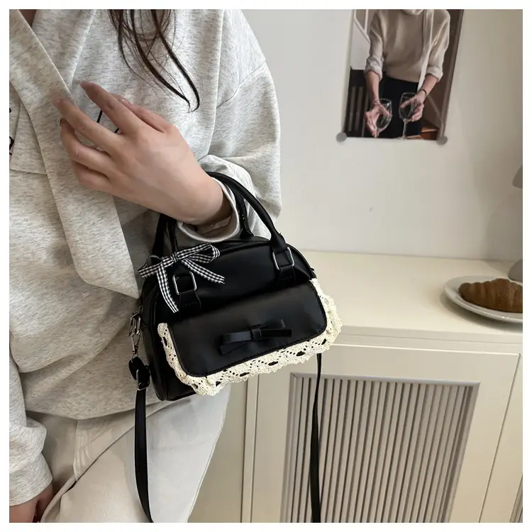 Light Blue Crossbody Bag with Bow & Embroidered Strap — feature 14