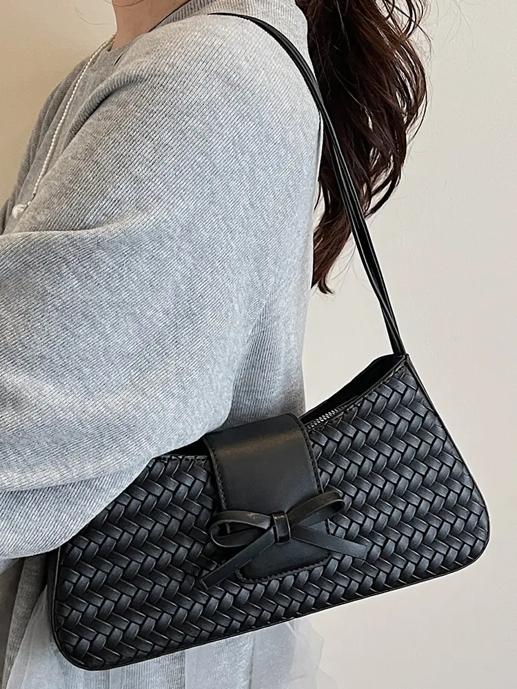 2025 Summer Niche Bag for Women Beige Textured Shoulder Bag - Image 8