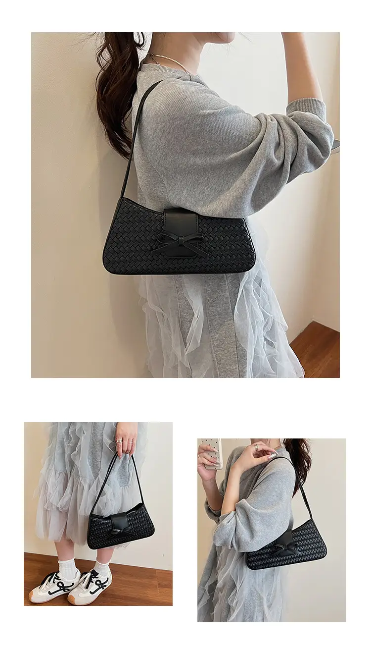 2025 Summer Niche Bag for Women Beige Textured Shoulder Bag — feature 11