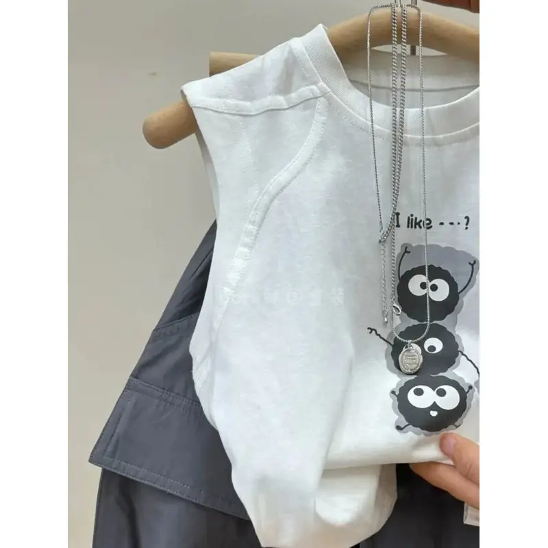 Boys Cotton Vests White Cartoon 2025 Summer - Image 6