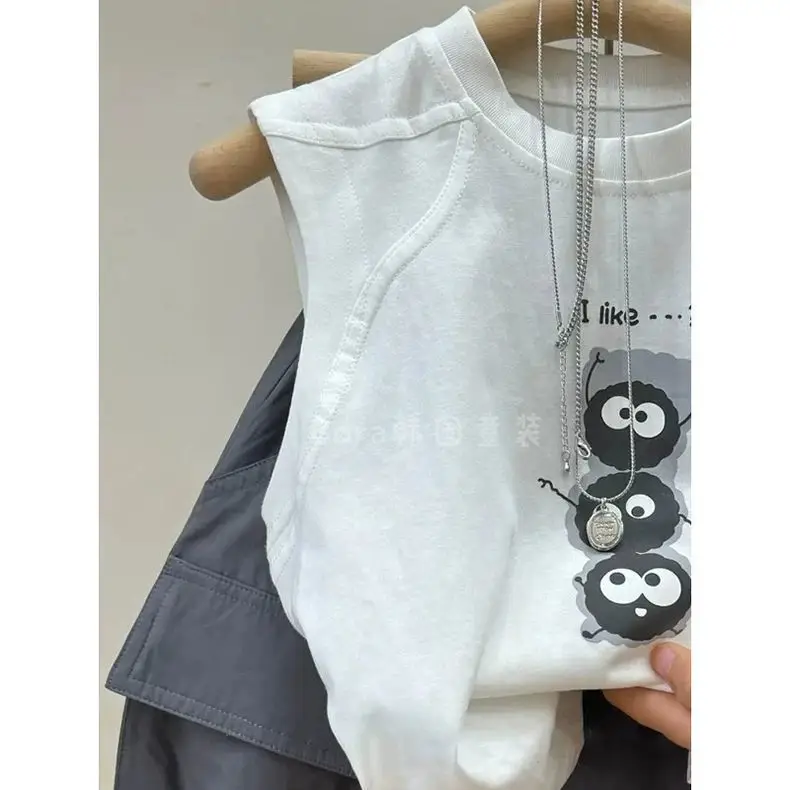 Boys Cotton Vests White Cartoon 2025 Summer — feature 6