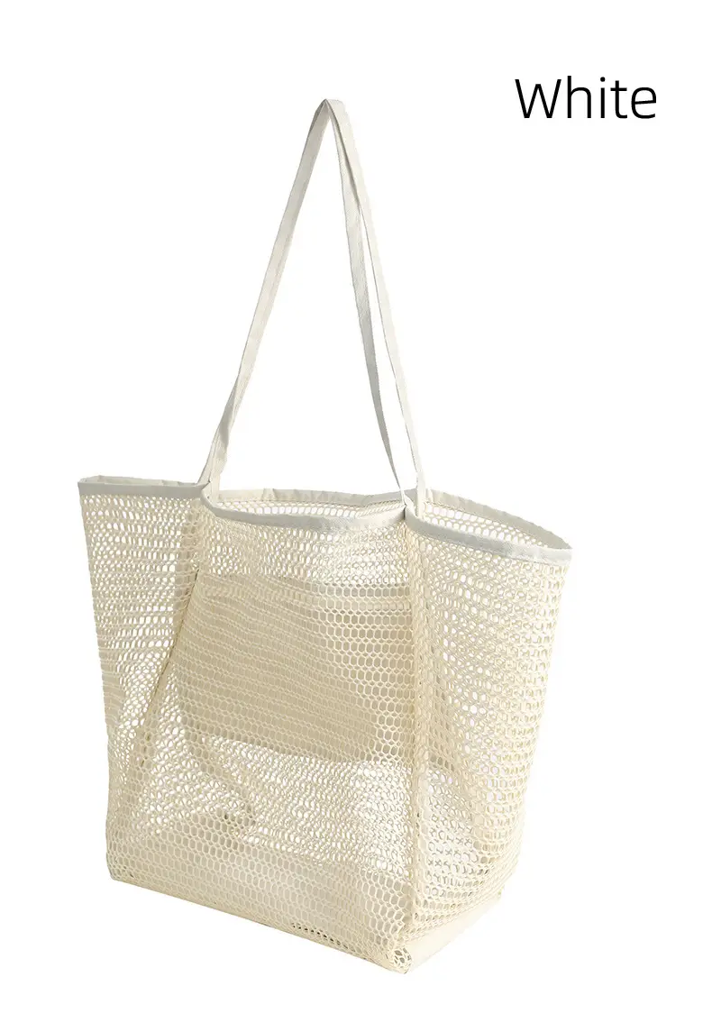 Single Shoulder Mesh Beach Bag Large Capacity Travel Handbag — feature 2