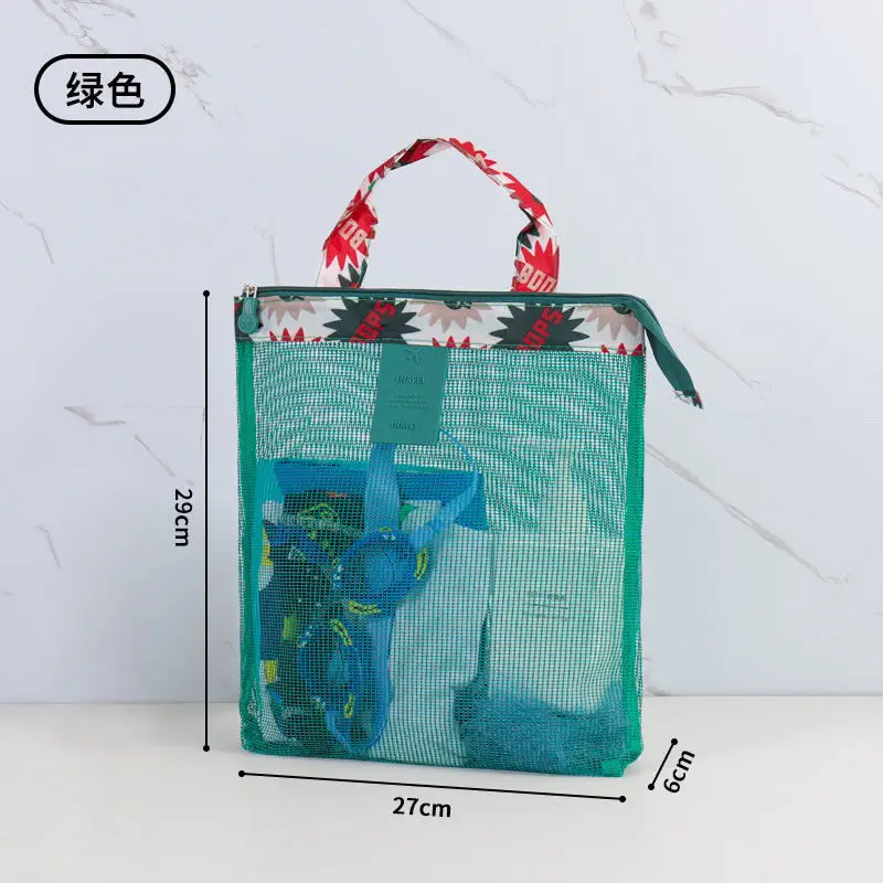 Single Shoulder Mesh Beach Bag Large Capacity Travel Handbag