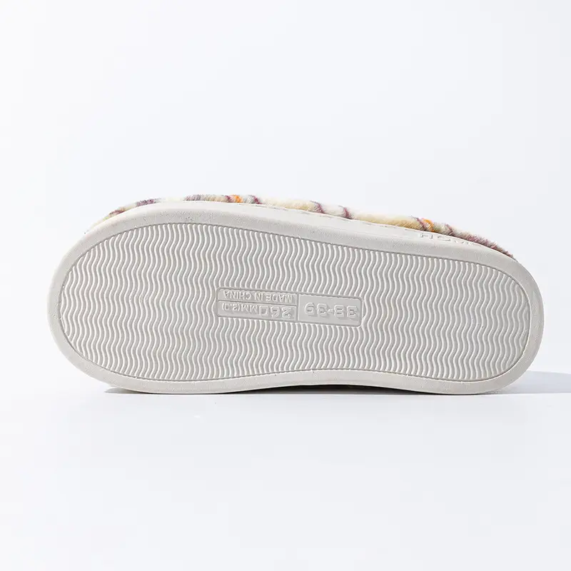 Color-Blocked Cotton Slippers for Men in Autumn and Winter, Indoor Home Thick-Soled Fleece-Lined Warm Couple Confinement Slippers for Women - Image 8