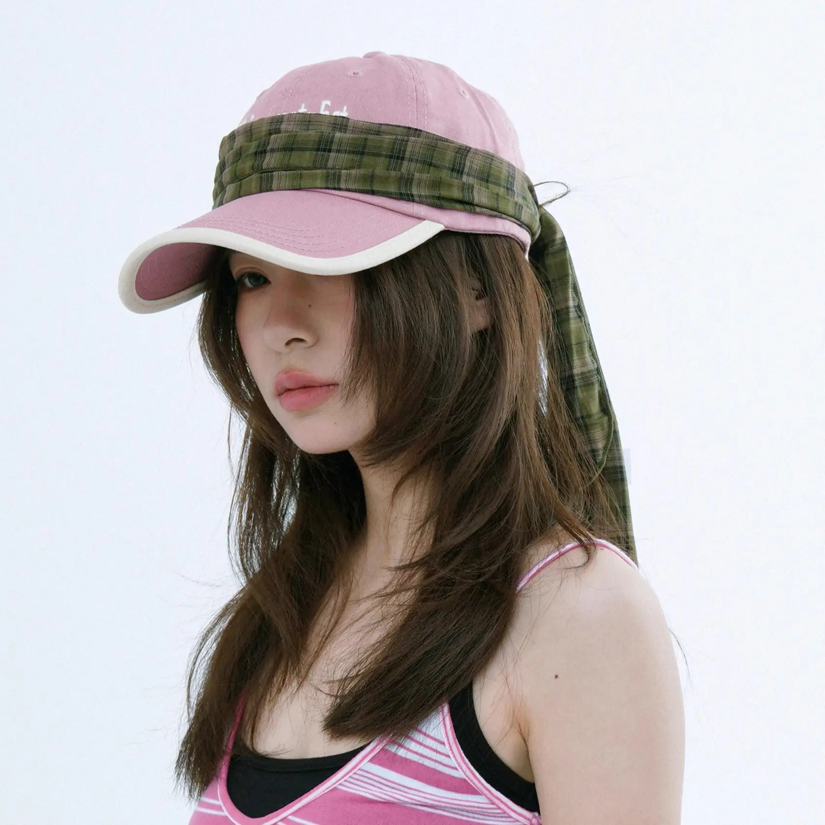 Pink American Retro Baseball Cap with Embroidered Letters - Image 9